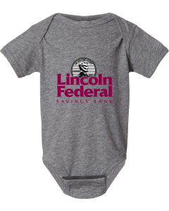 Infant Fine Jersey Bodysuit with Screen Printed Lincoln Federal Logo