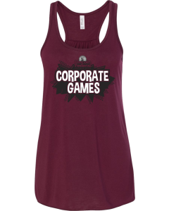 Women's Flowy Racerback Tank with Corporate Games Logo