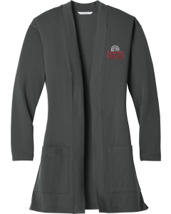Ladies Concept Long Pocket Cardigan  with Embroidered Lincoln Federal Logo