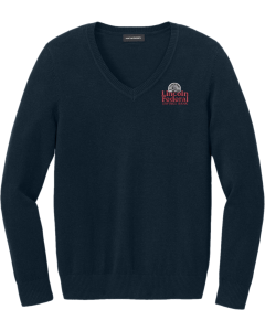 Women's Easy Care V-Neck Sweater with Embroidered Lincoln Federal Logo