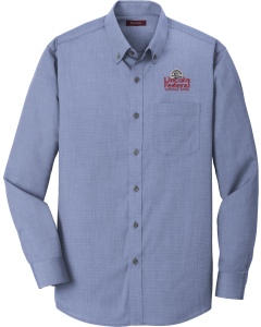 Nailhead Non-Iron Shirt with Embroidered Lincoln Federal Logo