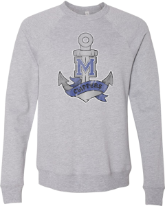 Sponge Fleece Raglan Crewneck Sweatshirt with Vintage Anchor Logo