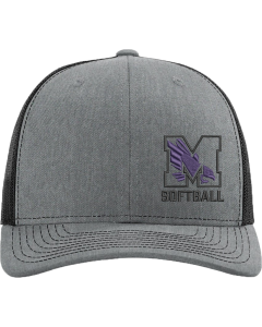 Snapback Trucker Cap with M Softball Left panel logo