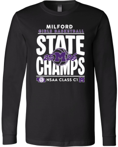 Unisex Jersey Long Sleeve Tee with 2026 State Champ Basketball Design