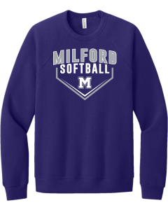 BELLA+CANVAS  Unisex Sponge Fleece Raglan Sweatshirt with 2026 Home Plate Logo