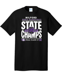 Port & Co Tall Core Cotton Tee with 2026 State Champ Basketball Design