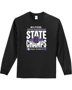 Port & Co Tall Long Sleeve Essential Tee with 2026 State Champ Basketball Design