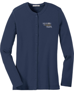 Ladies Concept Stretch Button-Front Cardigan with 2025 Mission of Christ Network Embroidered Logo