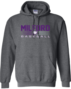 Unisex Heavy Blend™ Hooded Sweatshirt with 2026 Milford Rec Baseball Logos
