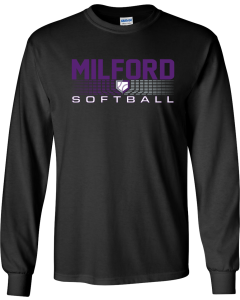 Unisex Ultra Cotton® Long Sleeve T-Shirt with 2026 Milford Rec Softball Logos