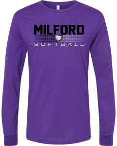 Unisex Jersey Long Sleeve Tee with 2026 Milford Rec Softball Logos