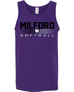 Unisex Heavy Cotton™ Tank Top with 2026 Milford Rec Softball Logos