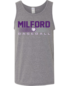 Unisex Heavy Cotton™ Tank Top with 2026 Milford Rec Baseball Logos