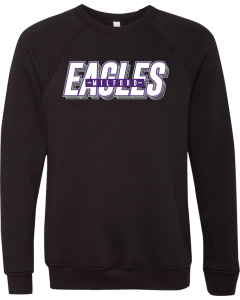 Unisex Sponge Fleece Raglan Crewneck Sweatshirt with Eagles Stacked Logo