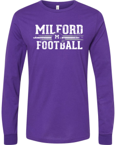Jersey Long Sleeve Tee with 2025 Milford Football Logo