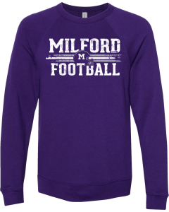 Sponge Fleece Raglan Crewneck Sweatshirt with 2025 Milford Football Logo