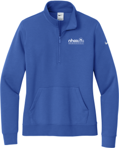 Ladies Club Fleece Sleeve Swoosh 1/2-Zip with NHO Revive Left Chest Logo