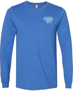 Heather CVC Long Sleeve Tee with Platte County Screen printed logo