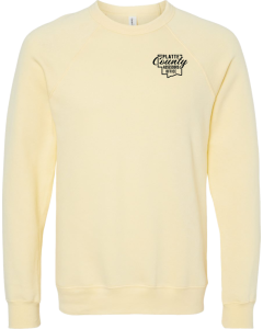 Unisex Sponge Fleece Raglan Crewneck Sweatshirt with Platte County Screen printed logo