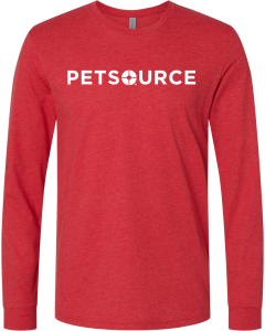 Unisex CVC Long Sleeve T-Shirt with Screen Printed Petsource Logo