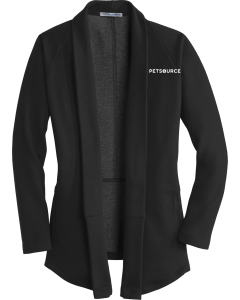 Ladies Interlock Cardigan with Embroidered Petsource Logo