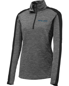 Ladies PosiCharge Electric Heather Colorblock 1/4-Zip Pullover with Embroidered Petsource Logo
