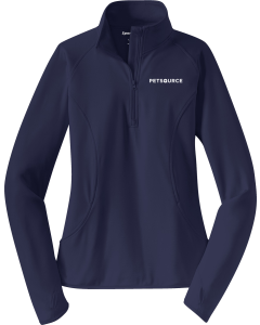 Ladies Lightweight Stretch 1/2-Zip Pullover with Embroidered Petsource Logo