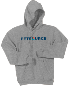 Essential Fleece Pullover Hooded Sweatshirt with Screen Printed Petsource Logo