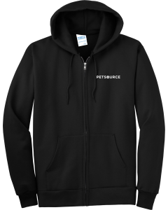 Essential Fleece Full Zip Hooded Sweatshirt with Embroidered Petsource Logo