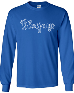 Ultra Cotton® Long Sleeve T-Shirt with Bluejays Open Script Logo