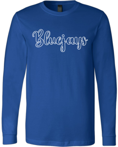 Jersey Long Sleeve Tee with Bluejays Open Script Logo