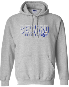 Heavy Blend™ Hooded Sweatshirt with Bluejay Overlap Logo