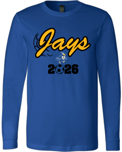 Unisex Jersey Long Sleeve Tee with Jays Soccer Logo