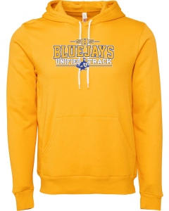 Unisex Sponge Fleece Hoodie Sweatshirt with Unified Track Block Logo