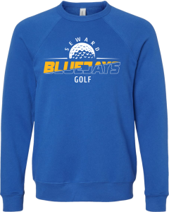 Unisex Sponge Fleece Raglan Crewneck Sweatshirt with Bluejays Slice Logo