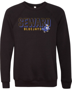 Sponge Fleece Raglan Crewneck Sweatshirt with Bluejay Overlap Logo