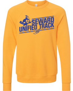 Unisex Sponge Fleece Raglan Crewneck Sweatshirt with Unified Track 1-Color Logo