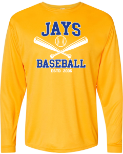 Unisex Performance Long Sleeve T-Shirt with Bats Logo