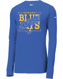 Dri-FIT Cotton/Poly Long Sleeve Tee with Bluejay Bracket Logo