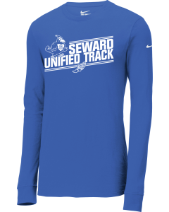 Dri-FIT Cotton/Poly Long Sleeve Tee with Unified Track 1-Color Logo