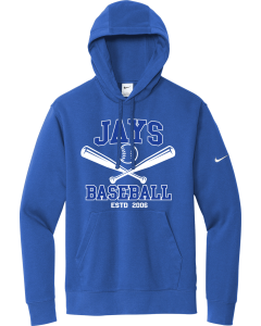 Club Fleece Sleeve Swoosh Pullover Hoodie with Bats Logo