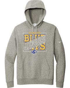 Club Fleece Sleeve Swoosh Pullover Hoodie with Bluejay Bracket Logo