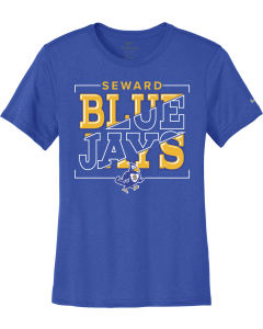 Ladies Swoosh Sleeve rLegend Tee with Bluejay Bracket Logo