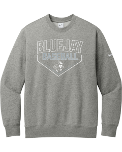 Club Fleece Sleeve Swoosh Crew with Home Plate Logo