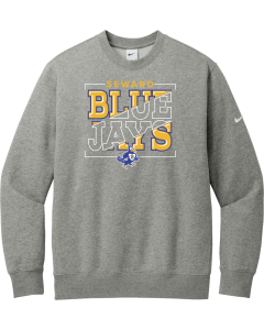 Club Fleece Sleeve Swoosh Crew with Bluejay Bracket Logo