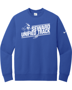Club Fleece Sleeve Swoosh Crew with Unified Track 1-Color Logo