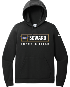 Ladies Club Fleece Sleeve Swoosh Pullover Hoodie with Track Box Wings logo