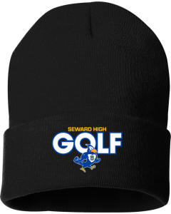 12" Solid Cuffed Beanie with Boys Golf Hat Logo