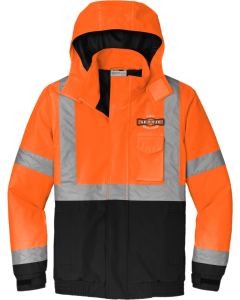 ANSI 107 Class 3 Economy Waterproof Insulated Bomber Jacket with Settje Embroidered Logo