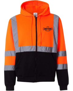 Hi-Vis Full-Zip Hooded Sweatshirt with Settje Embroidered Logo